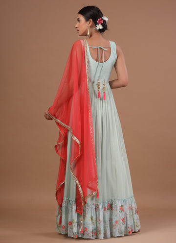 Ranas Sea Green Designer Gown