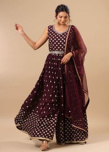 Ranas wine color designer Gown