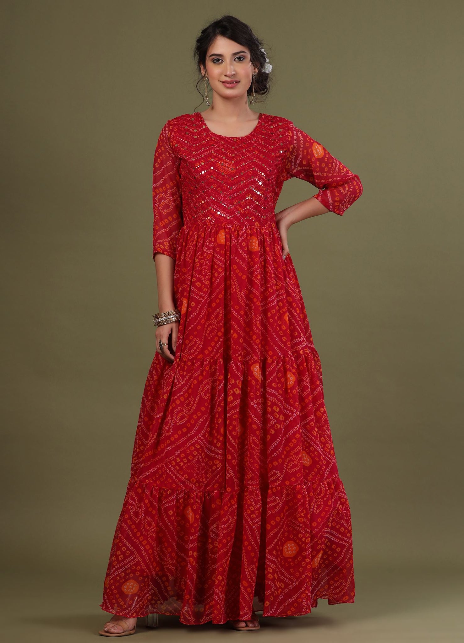 Ranas Pink Color Bhandej Kurti