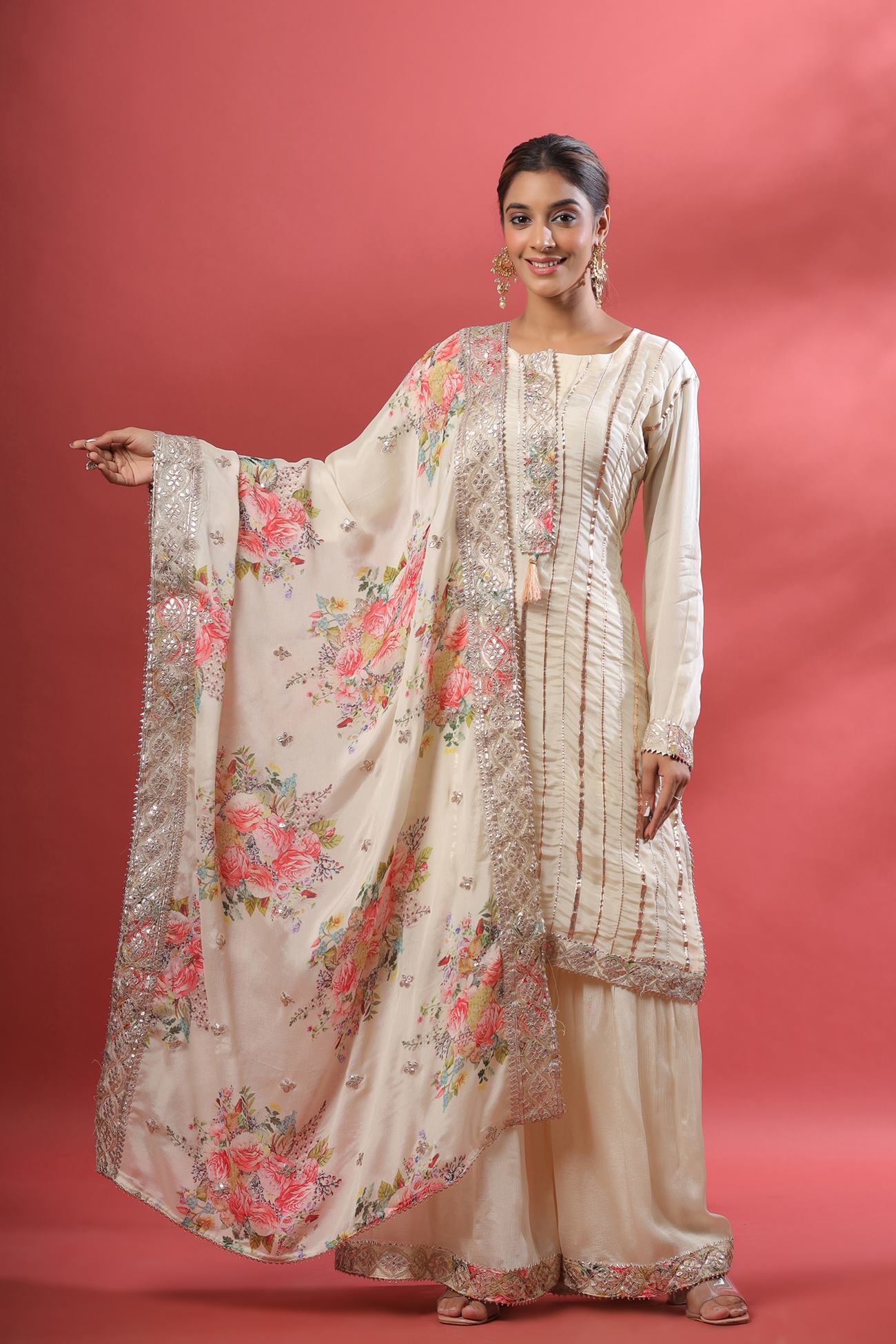 Ranas Cream Color Garara Set