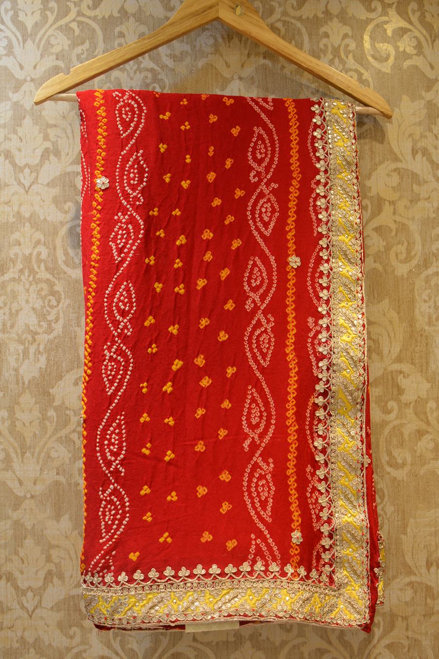 Ranas Red Bandhej Saree