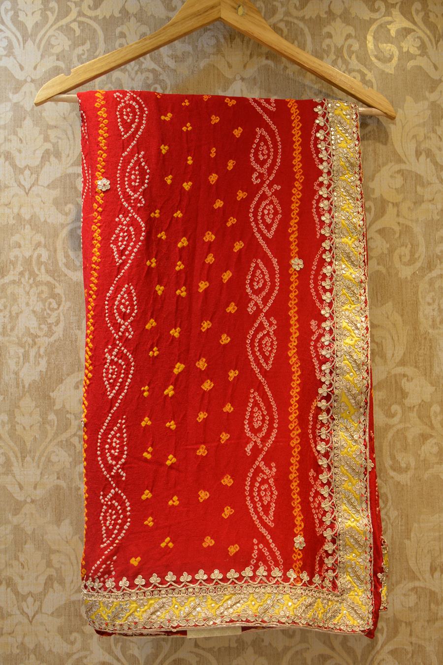 Ranas Red Bandhej Saree