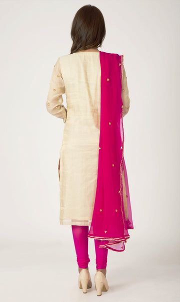 Ranas Golden , chanderi  tissue chanderi  Dori Sequence Work Salwar Kameez