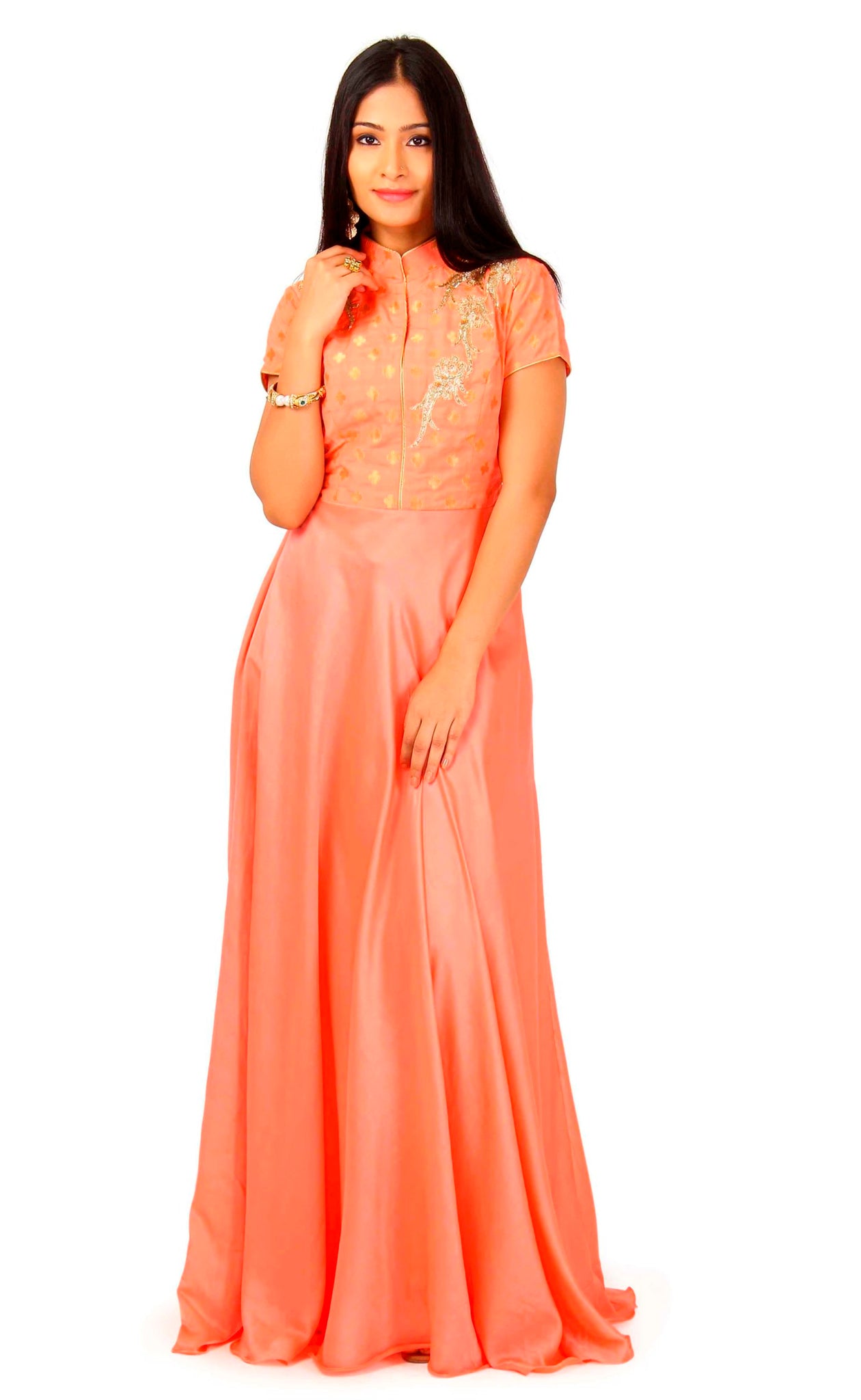 Gown In Peach Color