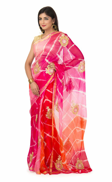 Kota Silk Saree In Multi Leheriya