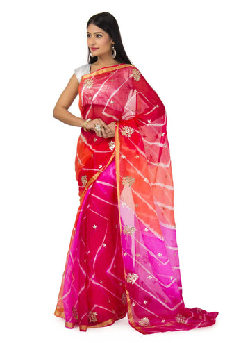 Kota Silk Saree In Multi Leheriya