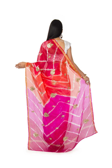 Kota Silk Saree In Multi Leheriya