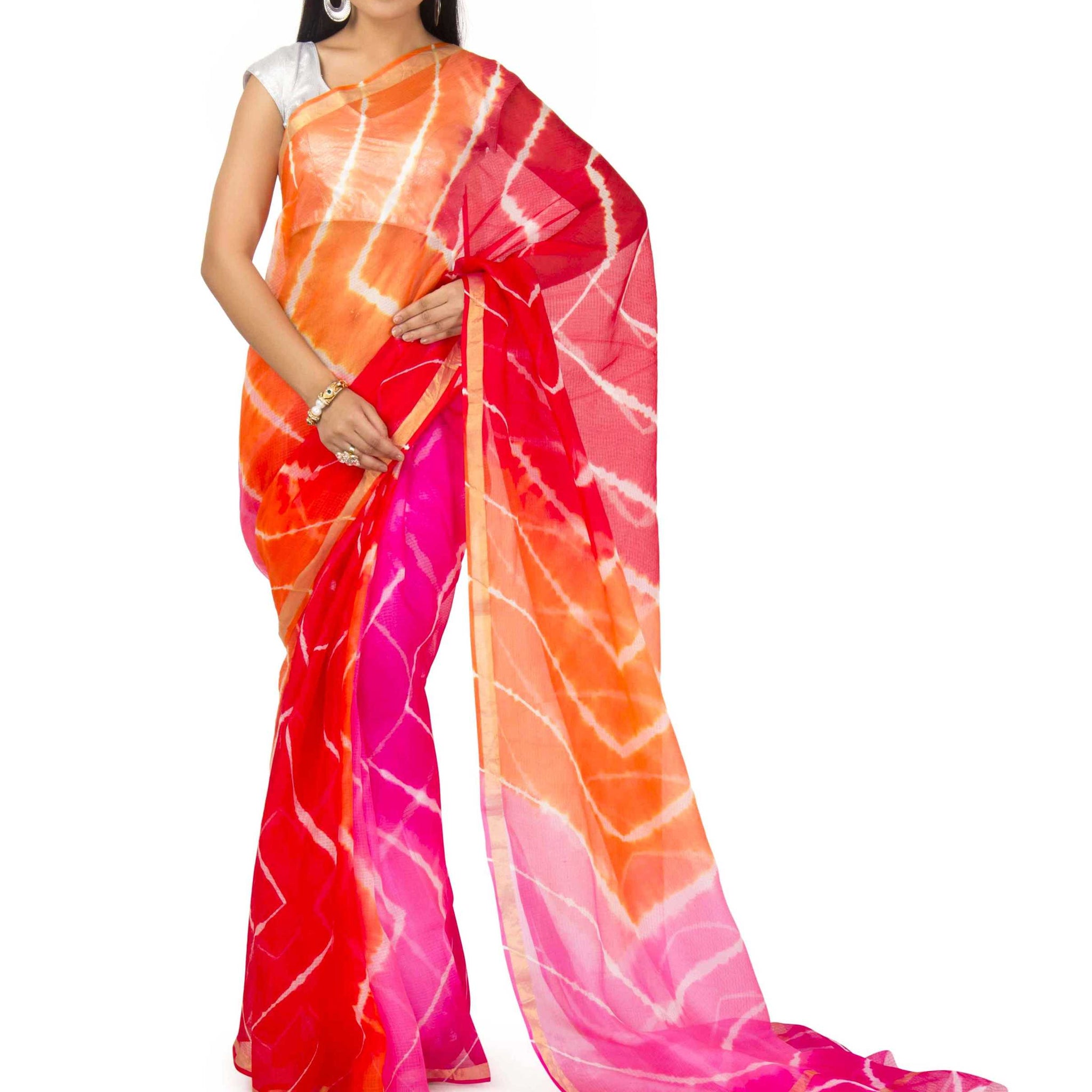 kota Silk Saree In Multi color With zari Border